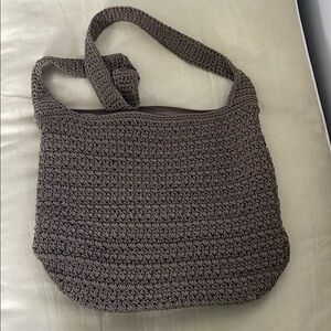 The SAK Textured Brown Crochet Shoulder Bag
